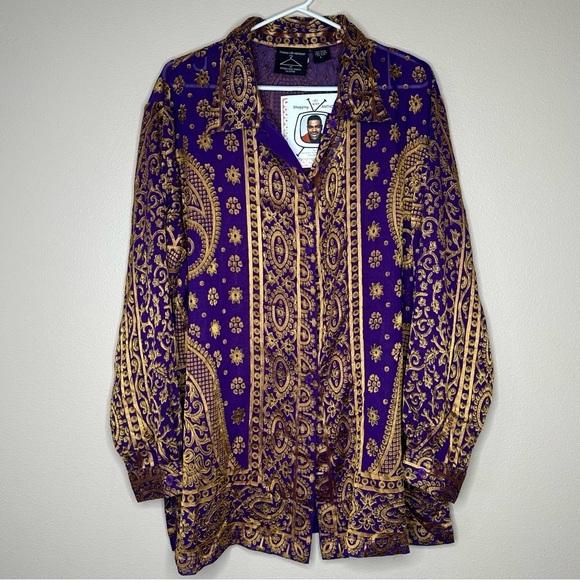 Anthony Mark Hankins "Shopping‎ With Anthony" Women's purple Gold Sequin size L - Picture 1 of 6